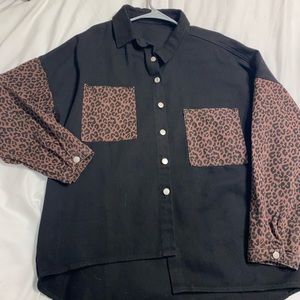 Oversized Black Cheetah Jacket